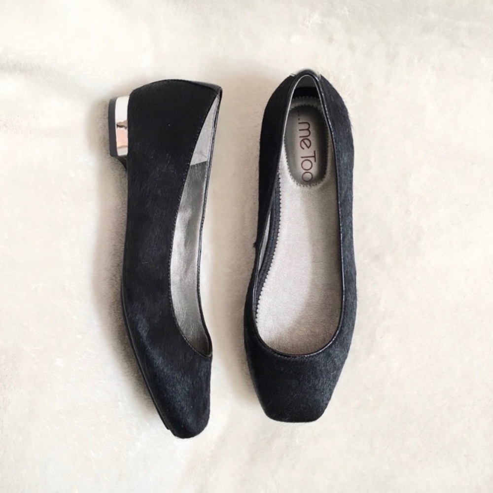 🌷Me Too🌷 Black Haircalf flat /original $109/